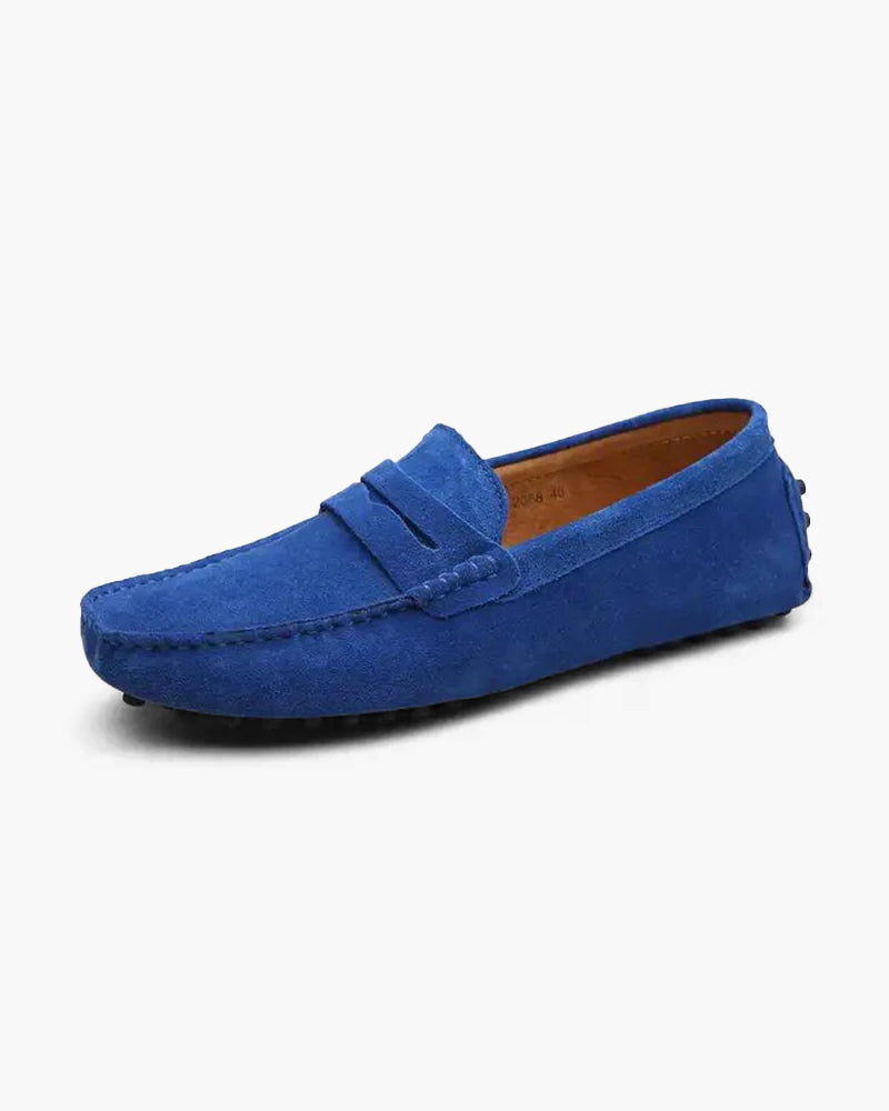 Gaitcraft - Driver Loafers en daim – Bleu