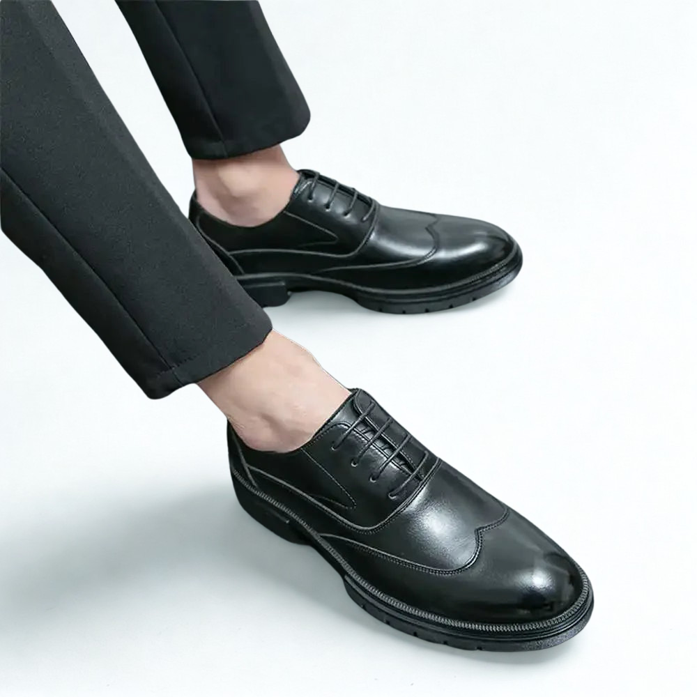 Gaitcraft - Fiore chaussures habillées en cuir véritable - Noir