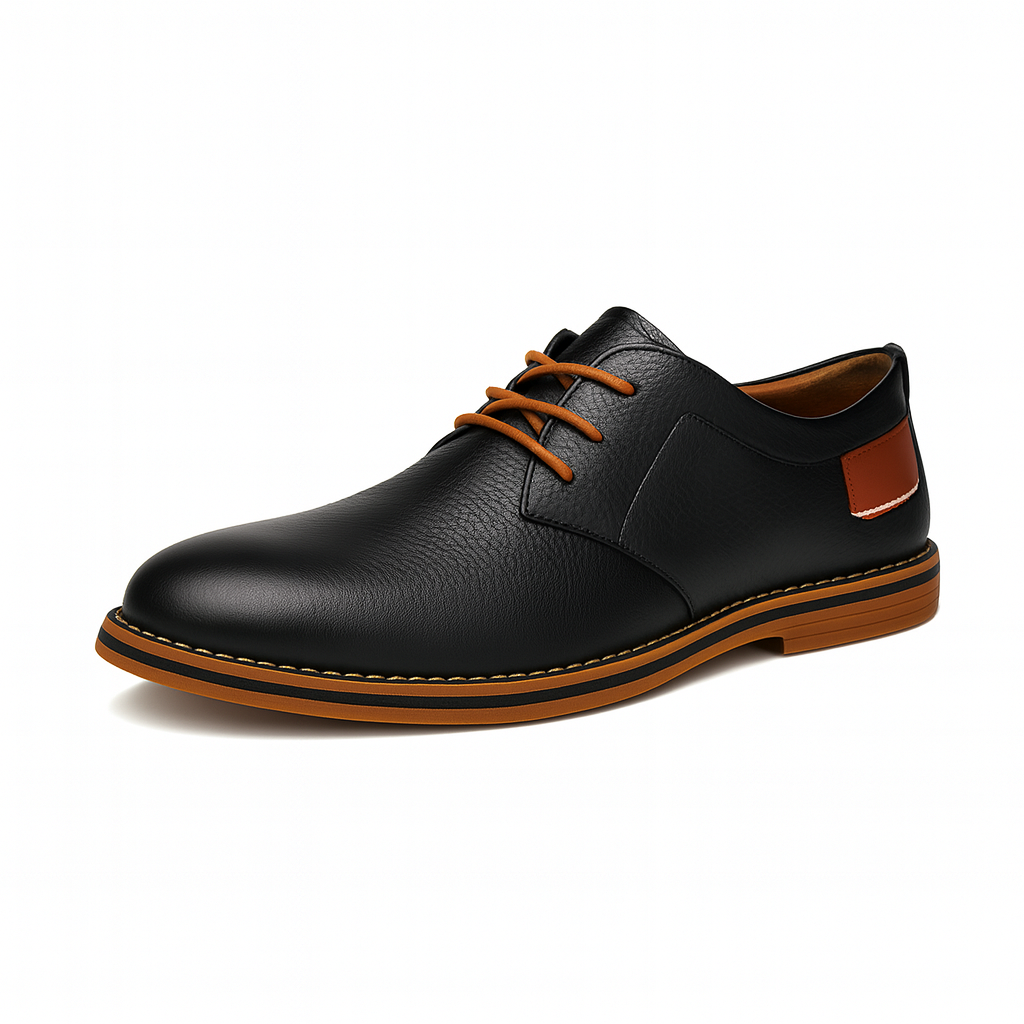 Gaitcraft - Piqûre chaussures habillées en cuir véritable – Noir