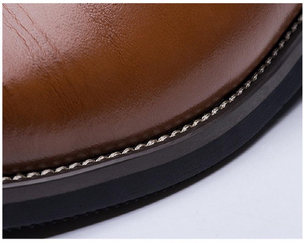 Gaitcraft - Wingtip Classiques Chaussures habillées en cuir véritable – Marron