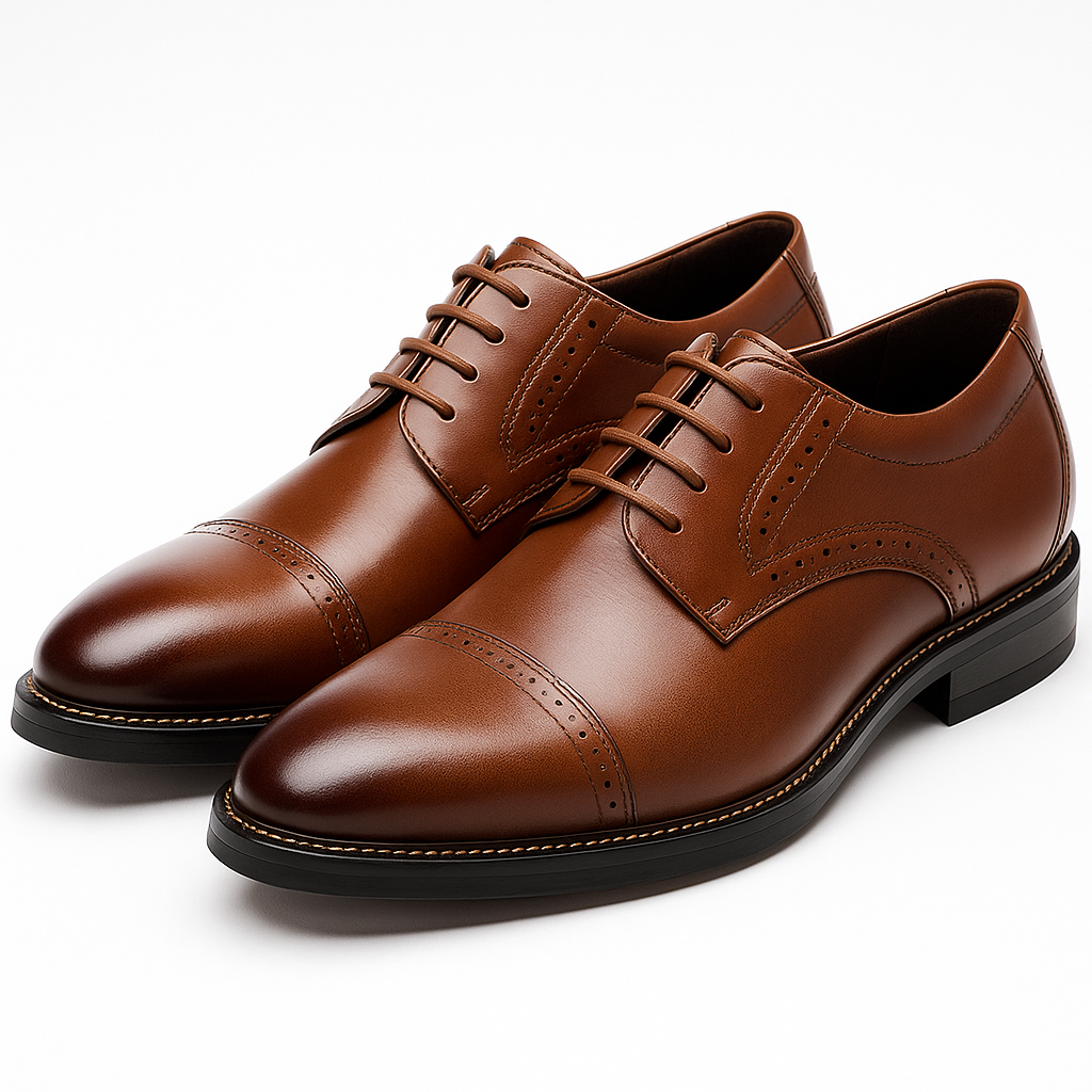 Gaitcraft - Wingtip Classiques Chaussures habillées en cuir véritable – Marron