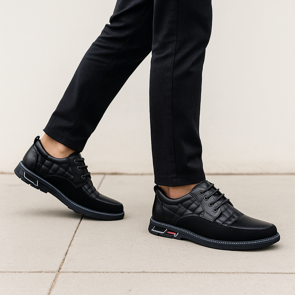 Gaitcraft - Oxford Derby No-Stripe Chaussures en cuir – Noir