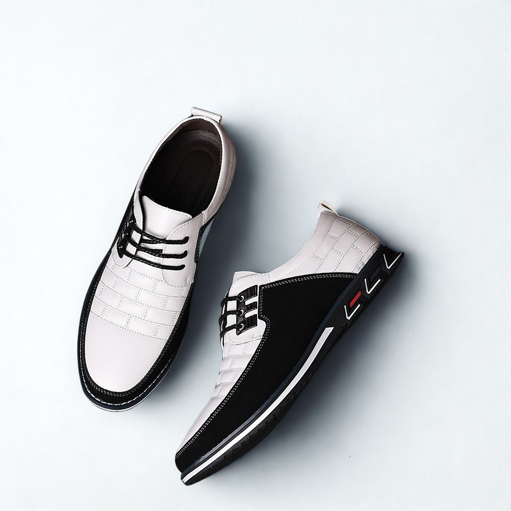 Gaitcraft – Chaussures Oxford Derby en cuir véritable – Blanc