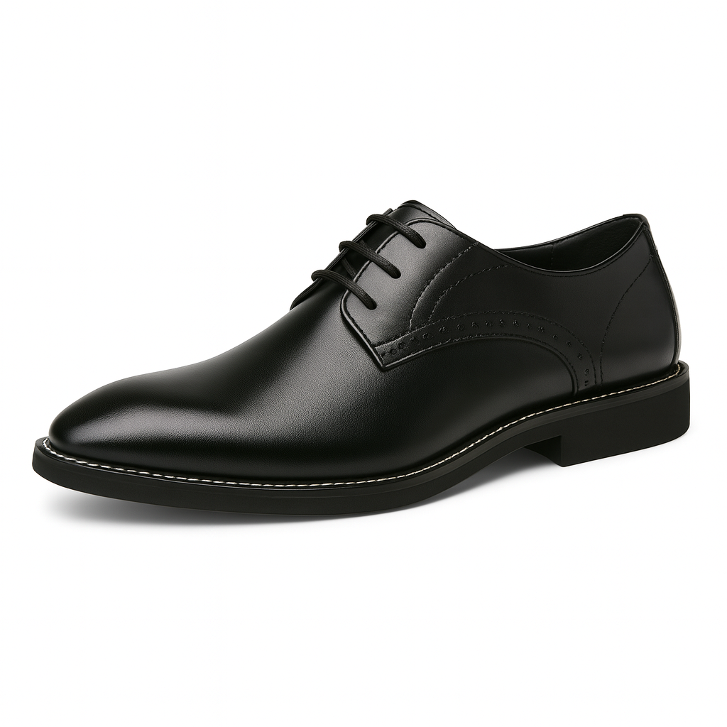 Gaitcraft - Wingtip Dress chaussures habillées en cuir véritable - Noir