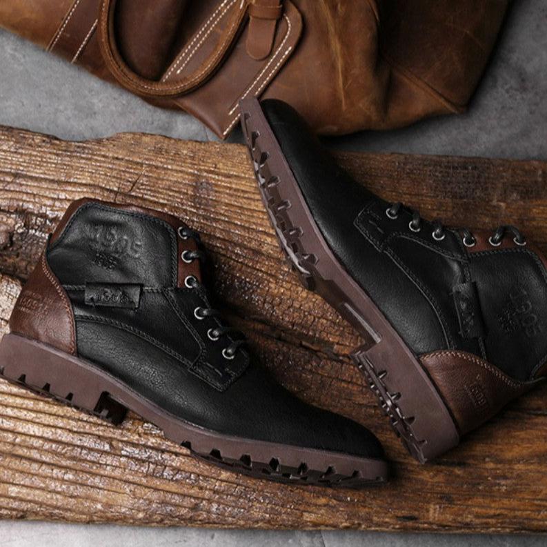 Gaitcraft - Oxford Derby Sneaker haute en cuir véritable - Noir