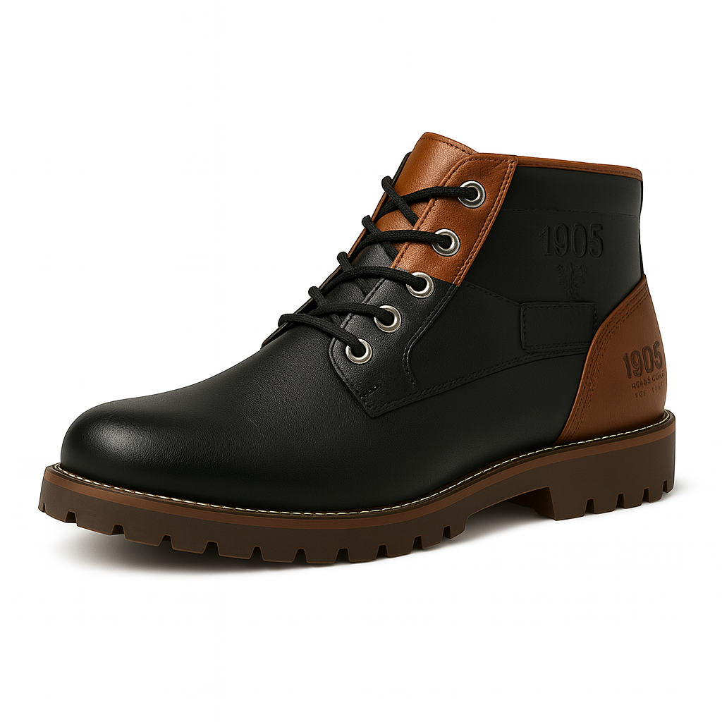 Gaitcraft - Oxford Derby Sneaker haute en cuir véritable - Noir