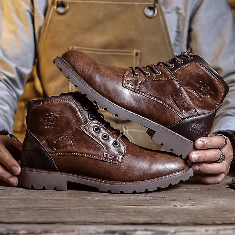 Gaitcraft - Old Town Bottes en cuir véritable – Marron