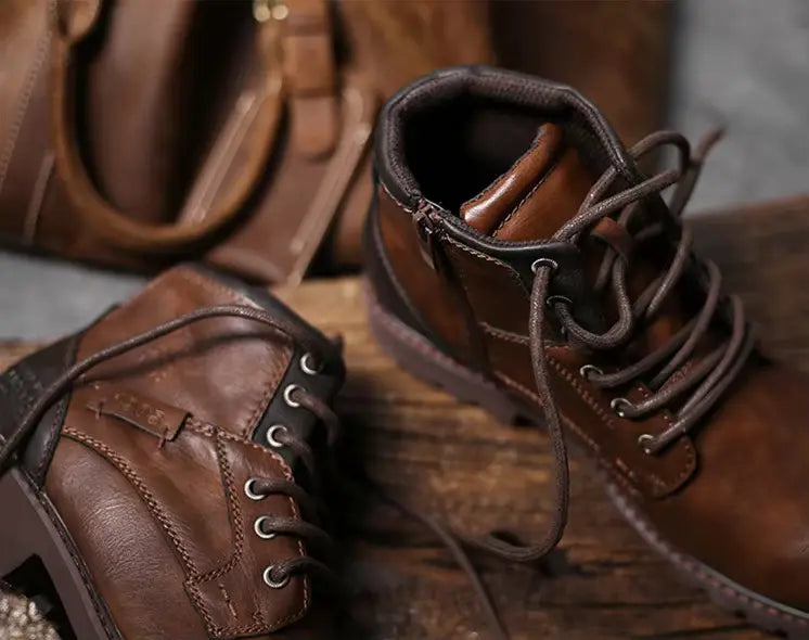 Gaitcraft - Old Town Bottes en cuir véritable – Marron