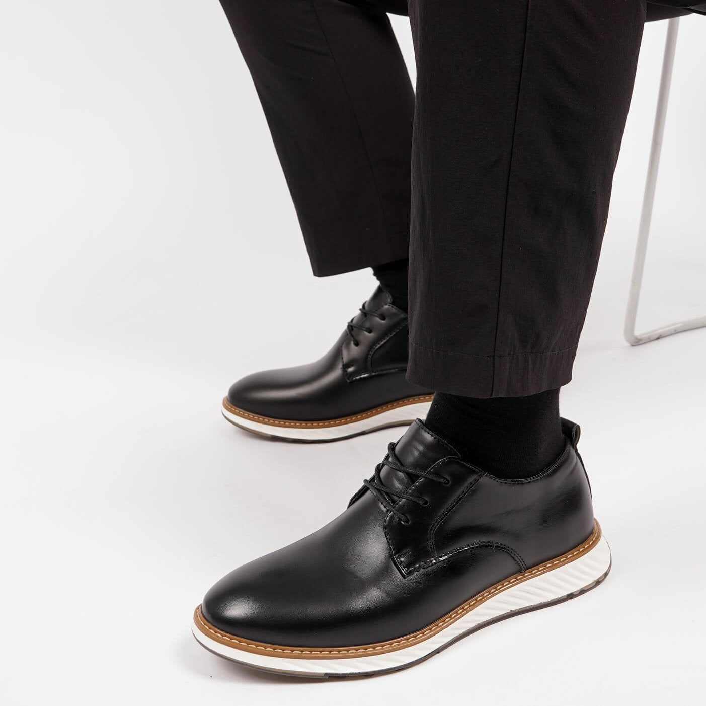 Gaitcraft – Grandeur Dress Chaussures habillées en cuir véritable – Noir