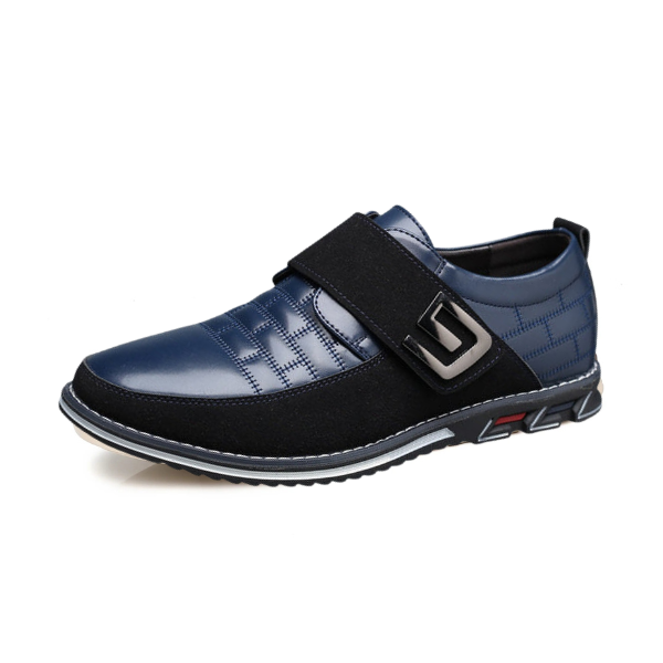 Gaitcraft - Oxford Chaussure en cuir à fermeture velcro - Bleu