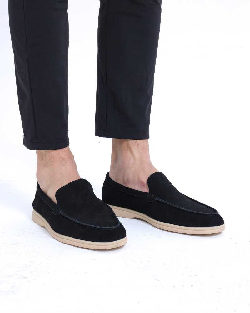 Gaitcraft - Premium Loafer en Daim – Noir
