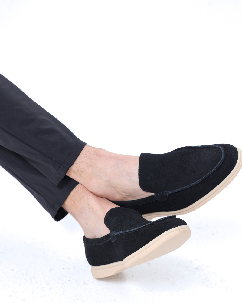 Gaitcraft - Premium Loafer en Daim – Noir