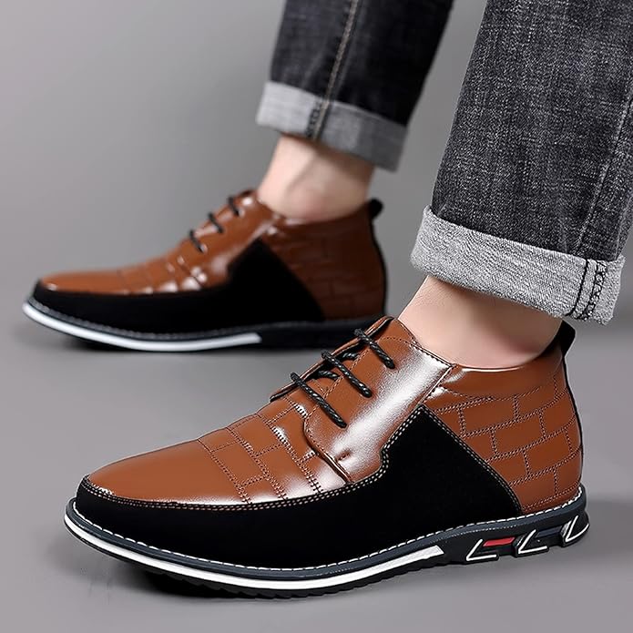 Gaitcraft - Oxford Derby baskets montantes en cuir véritable – Marron