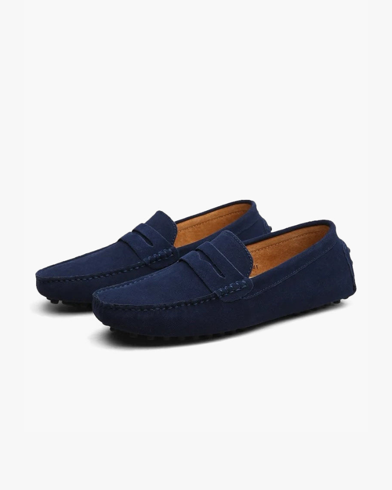 Gaitcraft - Driver Loafers en daim - Bleu Marine