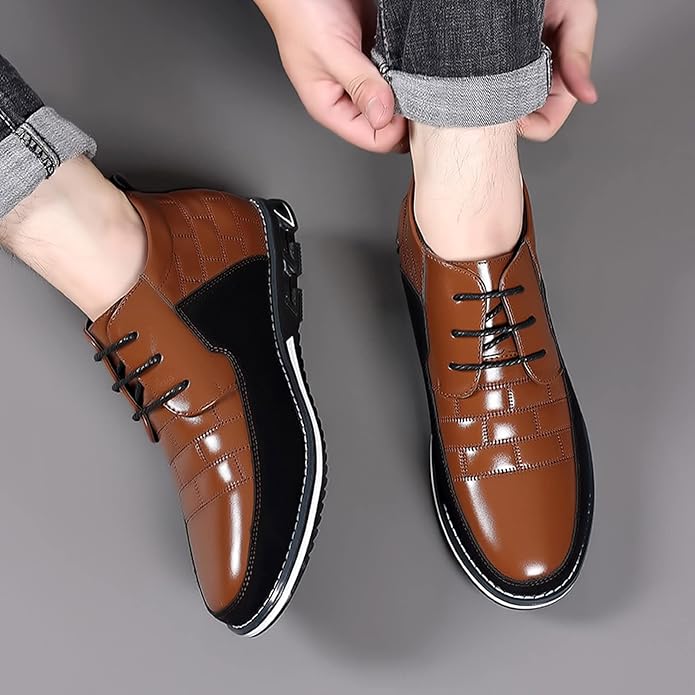 Gaitcraft - Oxford Derby baskets montantes en cuir véritable – Marron