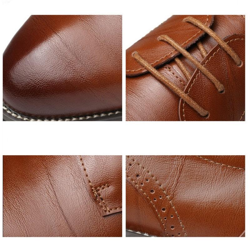 Gaitcraft - Wingtip Classiques Chaussures habillées en cuir véritable – Marron