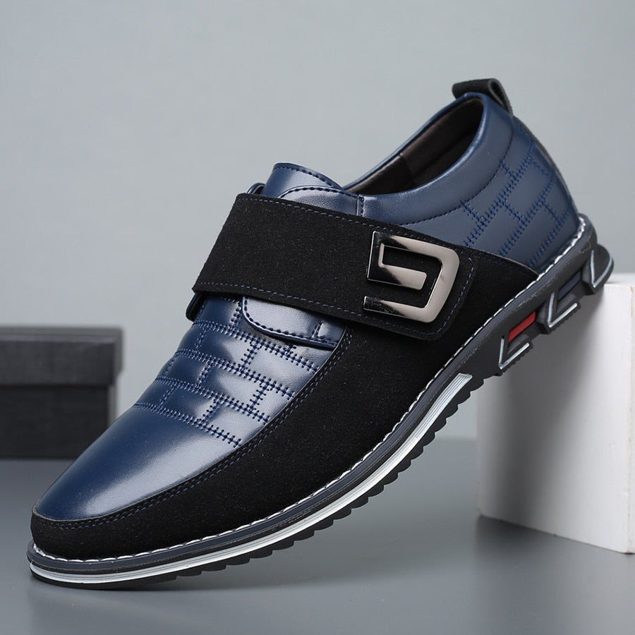 Gaitcraft - Oxford Chaussure en cuir à fermeture velcro - Bleu