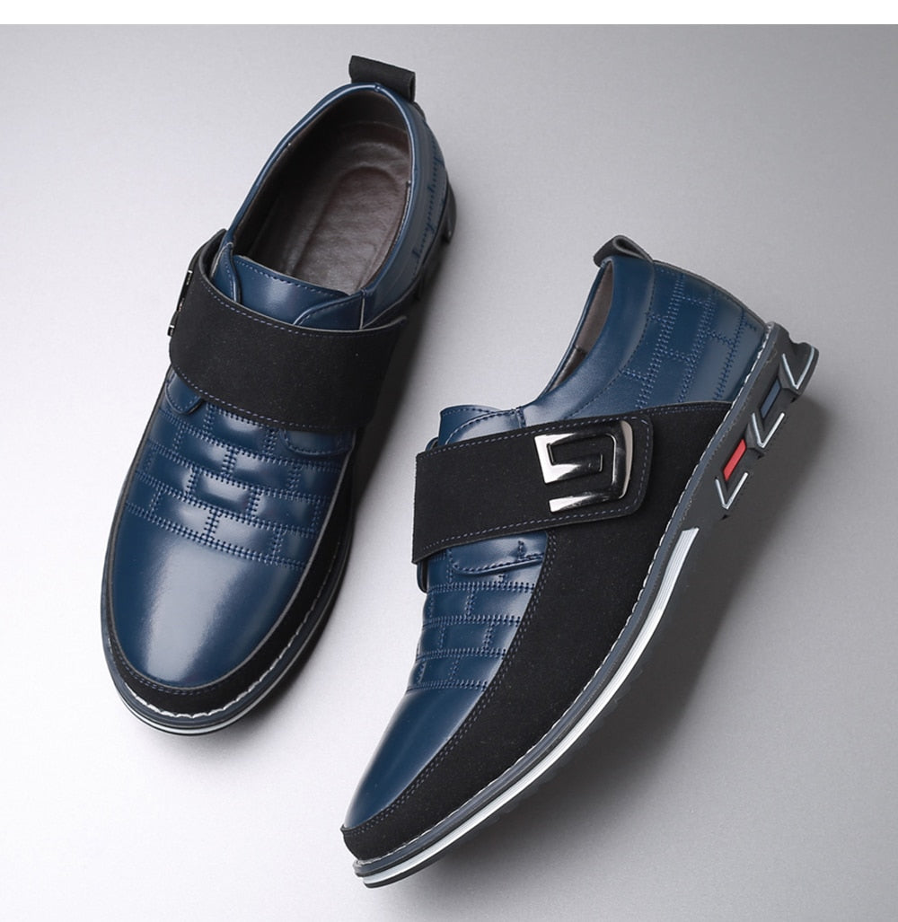 Gaitcraft - Oxford Chaussure en cuir à fermeture velcro - Bleu