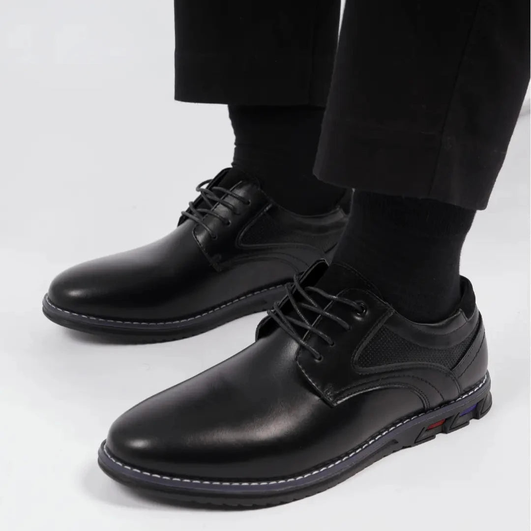 Gaitcraft - Oxford Lisse chaussures habillées pour homme en cuir véritable – Noir