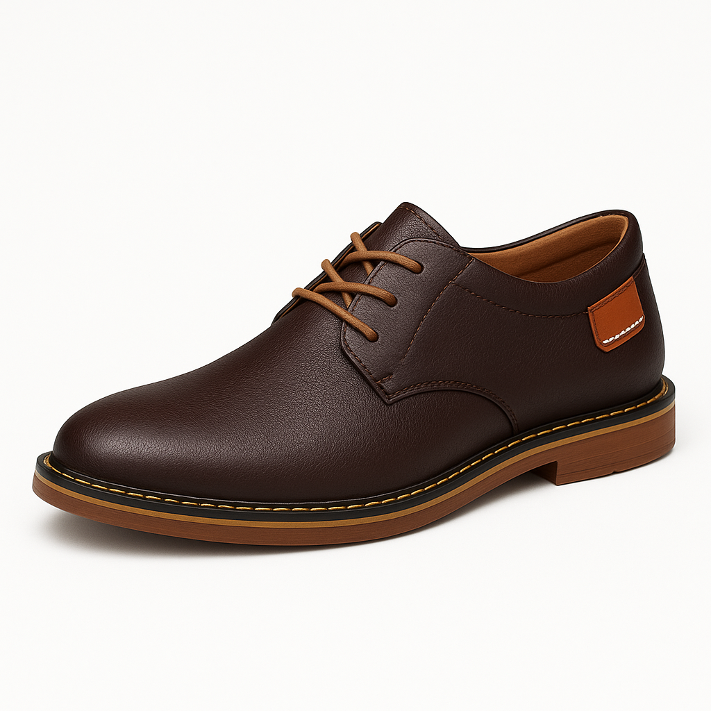 Gaitcraft - Chaussures habillées Piqûre en cuir véritable - Marron