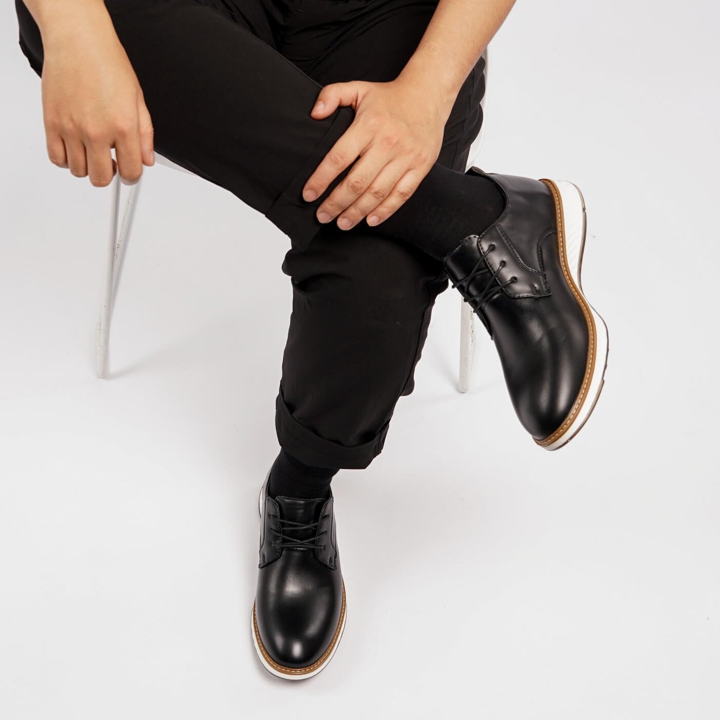 Gaitcraft – Grandeur Dress Chaussures habillées en cuir véritable – Noir