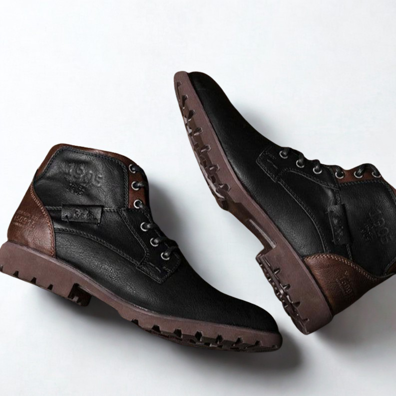 Gaitcraft - Oxford Derby Sneaker haute en cuir véritable - Noir