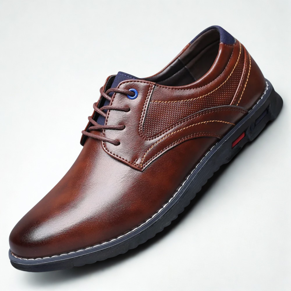 Gaitcraft - Oxford Lisse chaussures habillées en cuir véritable – Marron