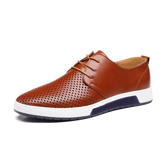 Gaitcraft - Respirer chaussures habillées en cuir véritable – Marron