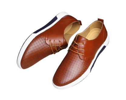 Gaitcraft - Respirer chaussures habillées en cuir véritable – Marron