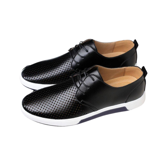 Gaitcraft - Respirer chaussures habillées en cuir véritable – Noir