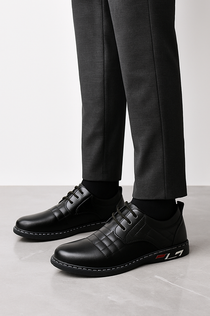 Gaitcraft - Oxford Derby No-Stripe Chaussures en cuir – Noir