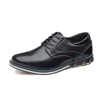 Gaitcraft - Oxford Lisse Stripe Chaussures habillées en cuir véritable – Noir