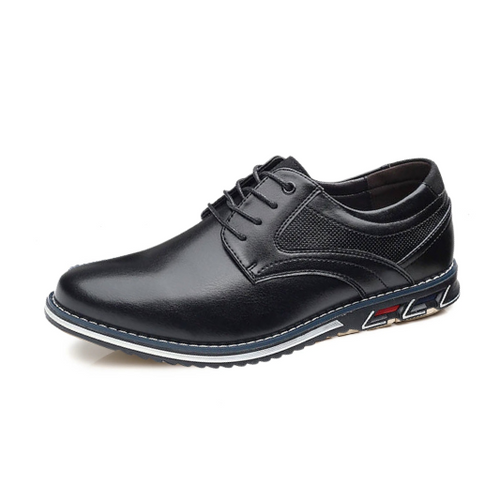 Gaitcraft - Oxford Lisse Stripe Chaussures habillées en cuir véritable – Noir