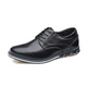 Gaitcraft - Oxford Lisse Stripe Chaussures habillées en cuir véritable – Noir
