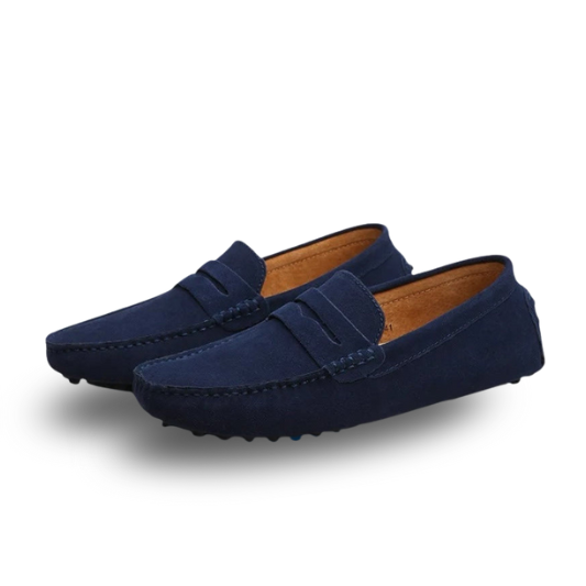 Gaitcraft - Driver Loafers en daim - Bleu Marine