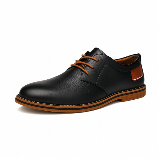Gaitcraft - Piqûre chaussures habillées en cuir véritable – Noir