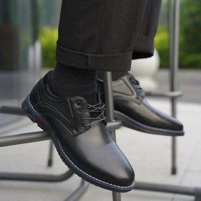 Gaitcraft - Oxford Lisse chaussures habillées pour homme en cuir véritable – Noir