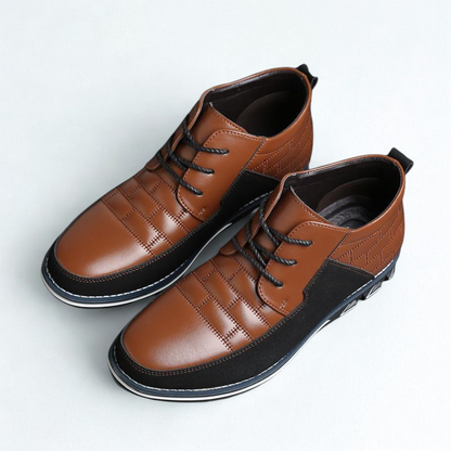 Gaitcraft - Oxford Derby baskets montantes en cuir véritable – Marron