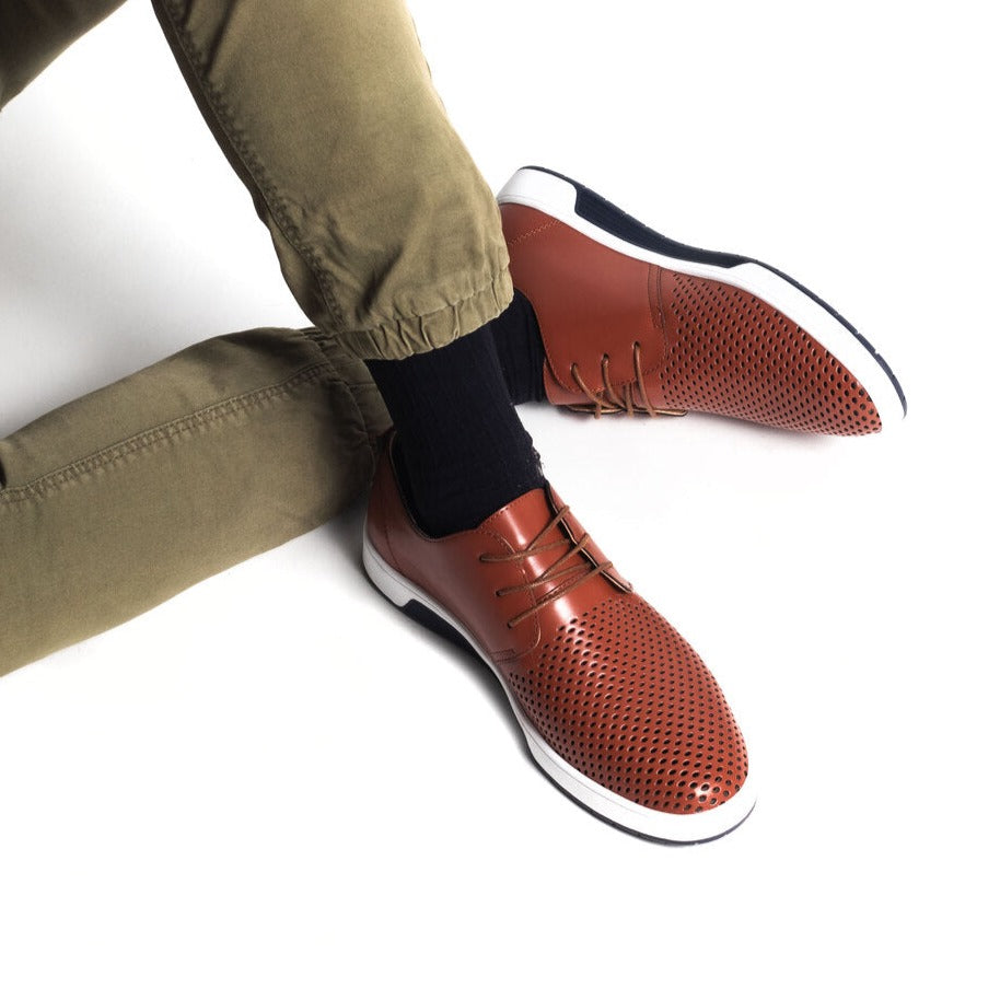 Gaitcraft - Respirer chaussures habillées en cuir véritable – Marron