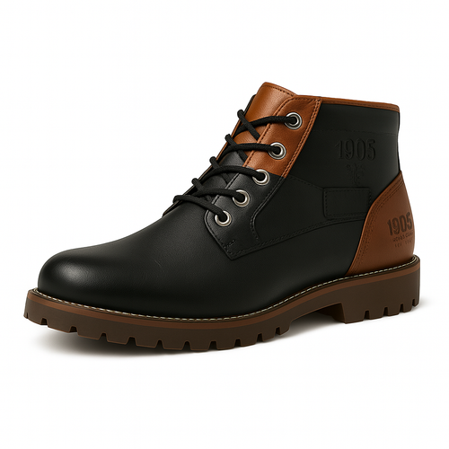 Gaitcraft - Oxford Derby Sneaker haute en cuir véritable - Noir