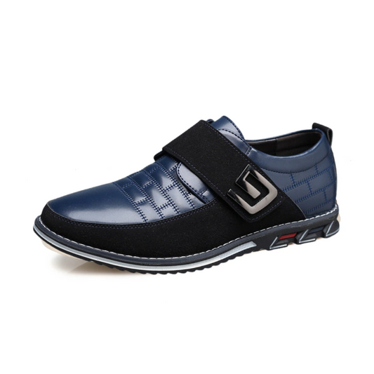 Gaitcraft - Oxford Chaussure en cuir à fermeture velcro - Bleu