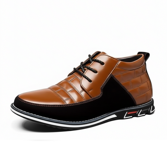 Gaitcraft - Oxford Derby baskets montantes en cuir véritable – Marron