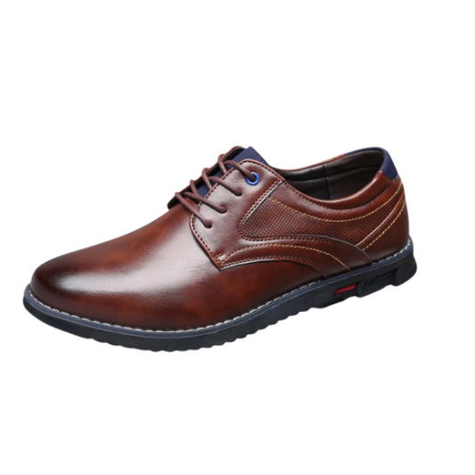 Gaitcraft - Oxford Lisse chaussures habillées en cuir véritable – Marron