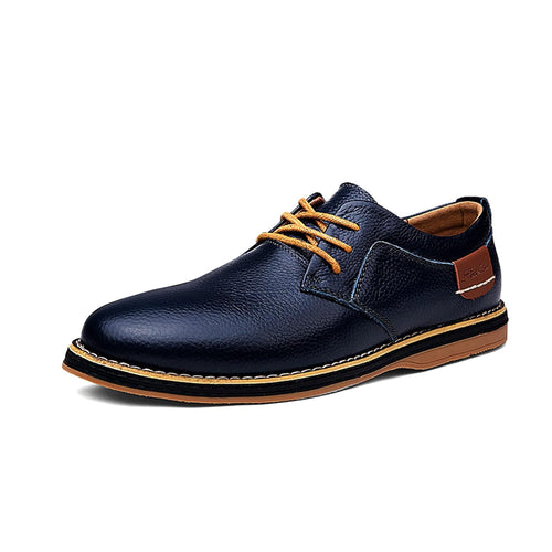 Gaitcraft - Piqûre Chaussures habillées en cuir véritable – Bleu