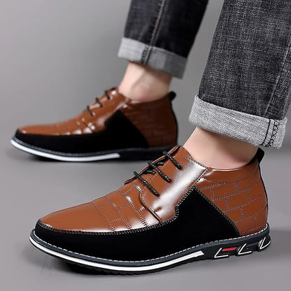 Gaitcraft - Oxford Derby baskets montantes en cuir véritable – Marron