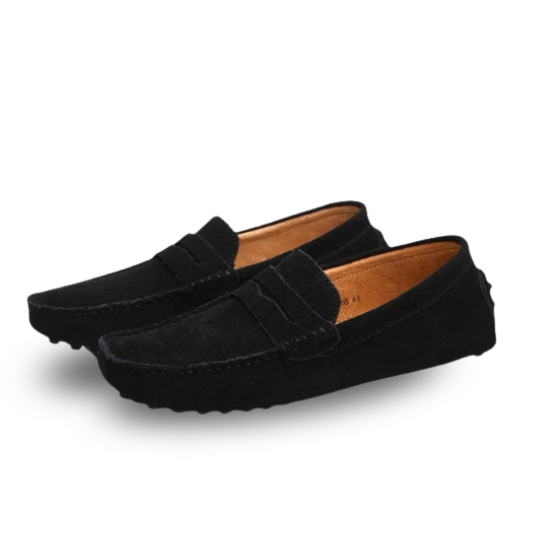 Gaitcraft - Driver Loafers en daim - Noir