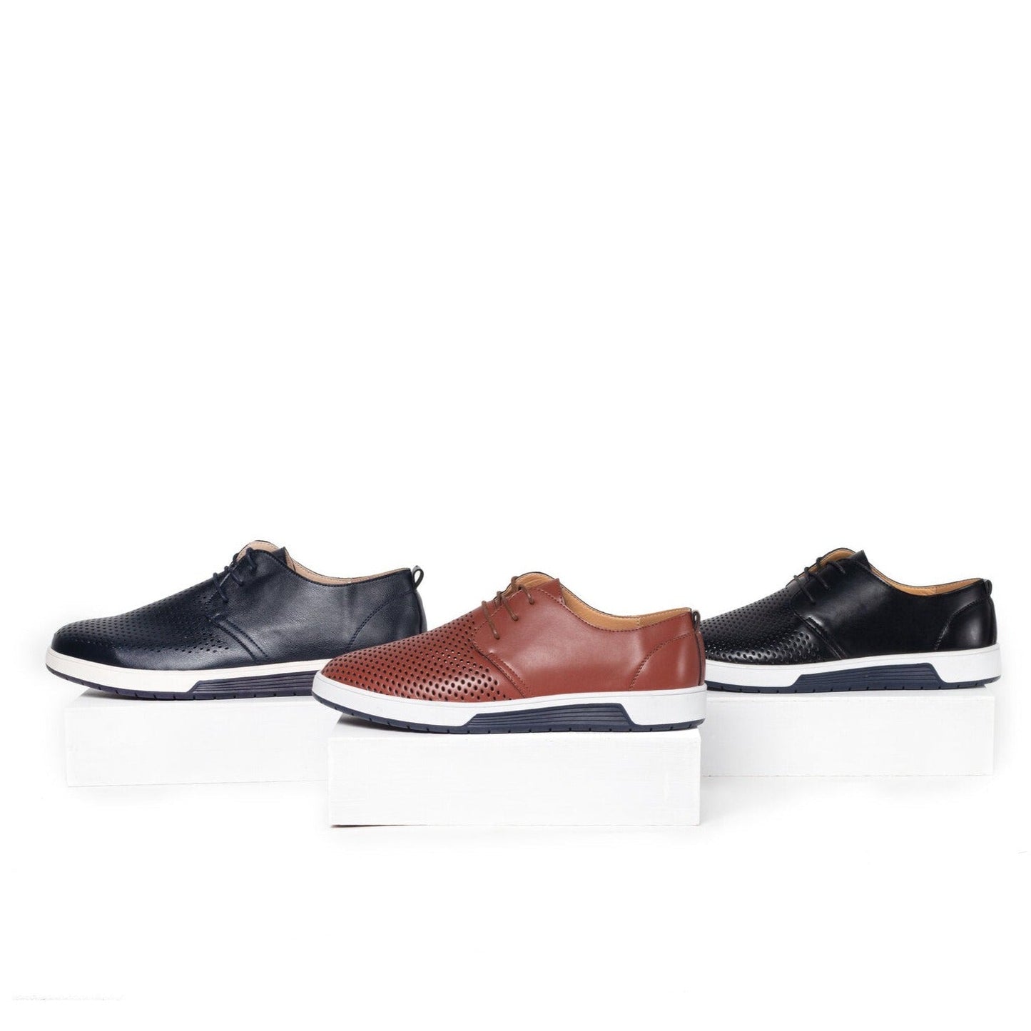 Gaitcraft - Respirer chaussures habillées en cuir véritable – Marron