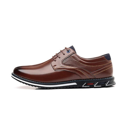 Gaitcraft - Oxford Lisse Stripe chaussures habillées en cuir véritable – Marron